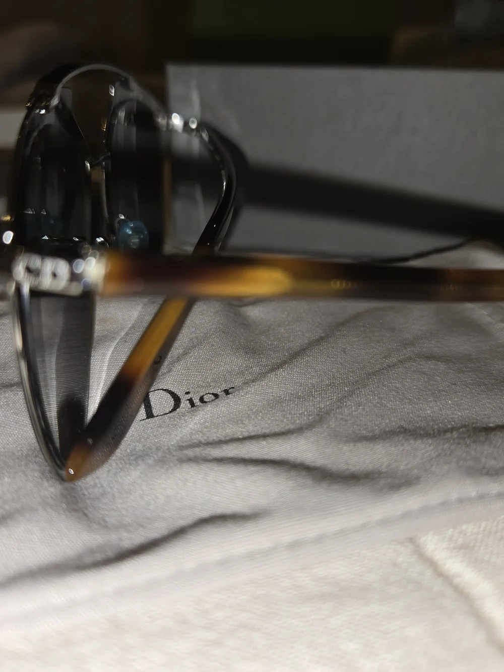 Dior Silver Metal Round Sunglasses with Dark Lenses
